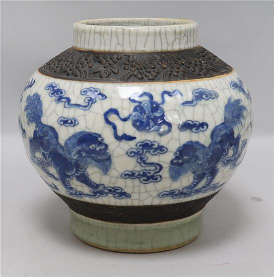 A Chinese crackleglaze vase